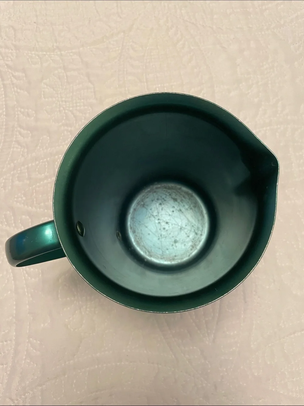 MCM Vintage Collectible Green Aluminum Pitcher